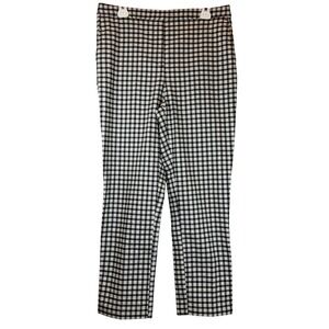 Gingham Stretch Pull-On Pants Women's 12 Preppy Business Casual Workwear Staple